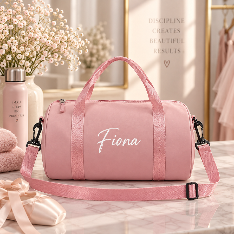 DanceBag Tanztasche mit Namen in Rosa
