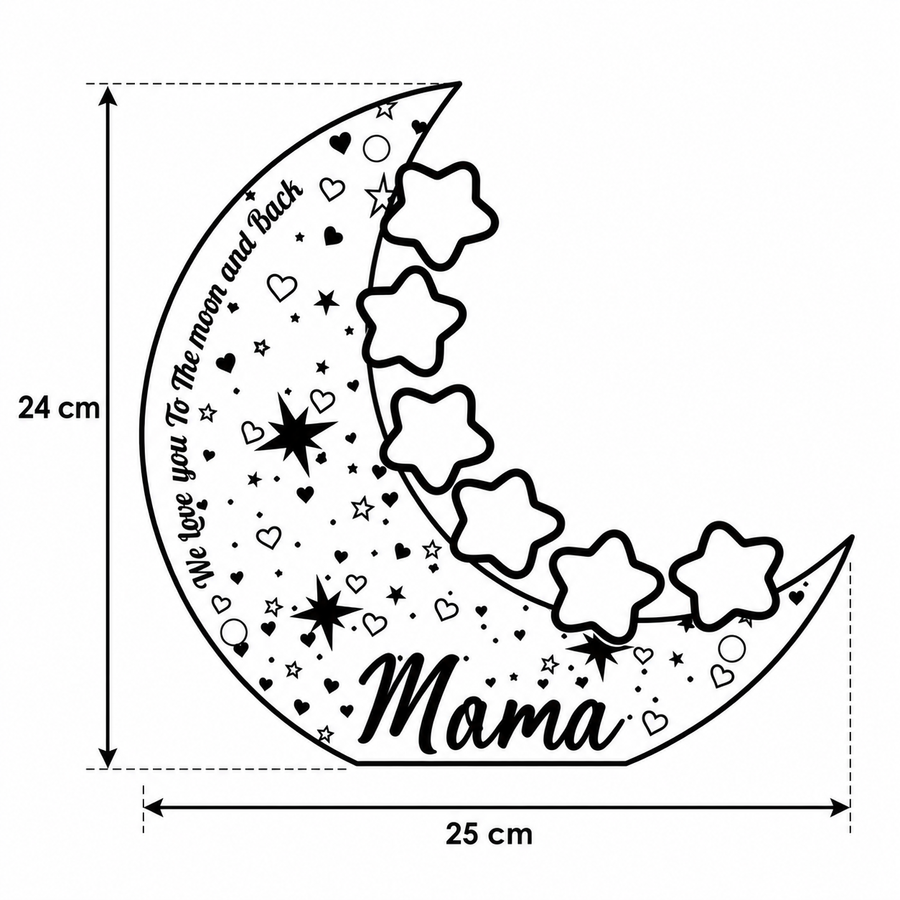MoonGlow Mondlampe mit Namen – Text am Rand und Wort unten