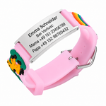 Notfallarmband für Kinder mit Gravur – Silikonband mit Edelstahlplatte