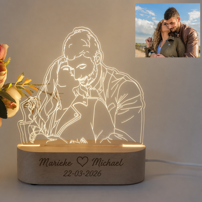 Personalisierte Fotolampe mit Gravur – HeartGlow Fotogeschenk