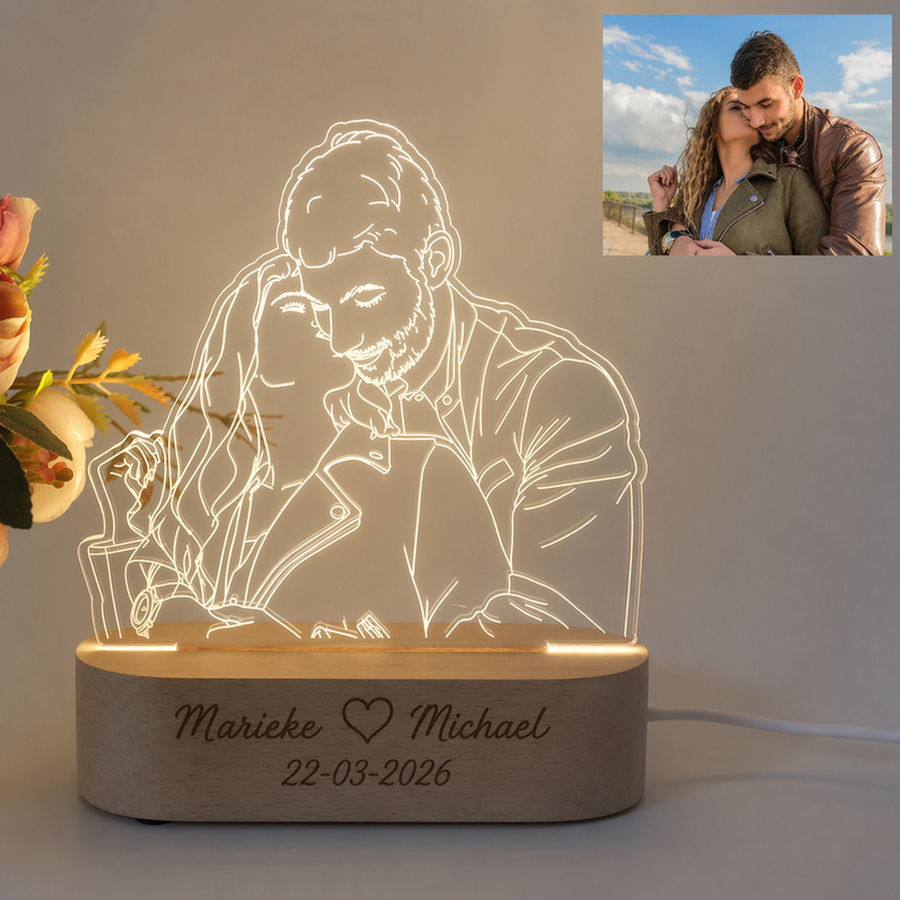 Personalisierte Fotolampe mit Gravur – HeartGlow Fotogeschenk