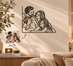 MemoraLine – Familienporträt aus Metall nach eigenem Foto | Line-Art-Wanddeko, 25 bis 65 cm