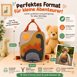 Dinosaurier-Rucksack mit gesticktem Namen – Vorderseite