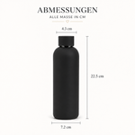 Trinkflasche mit Namen – Maße: 22,5 cm hoch, 7,2 cm Durchmesser