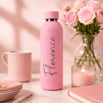 Trinkflasche mit Namen in Rosa, Gravur
