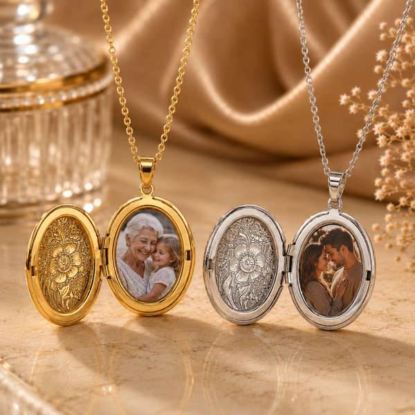 Medaillon Kette mit Foto – Personalisiertes Vintage Medaillon zum Öffnen