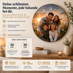 MemoraClock Wanduhr mit eigenem Foto – Größen 20 und 30 cm