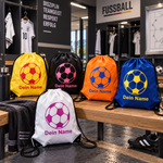 GymSack Turnbeutel mit Namen – Design Fußball und Name