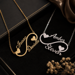 Personalisierte Infinity Kette mit Herzanhänger