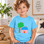 DoodleShirt Kinder-T-Shirt mit eigener Zeichnung in Himmelblau