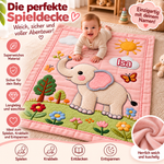 ElliName Elefanten-Decke mit Namen – Detail des Elefanten im Stick-Look