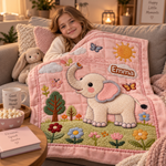 ElliName Elefanten-Decke mit Namen – im Kinderwagen