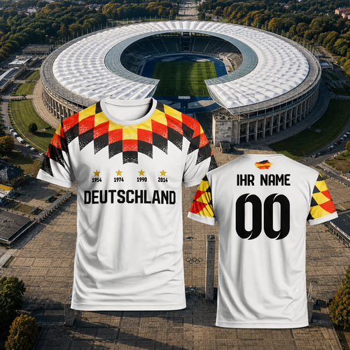 Deutschland Fan-Shirt – 3D-Druck, individuell anpassbar